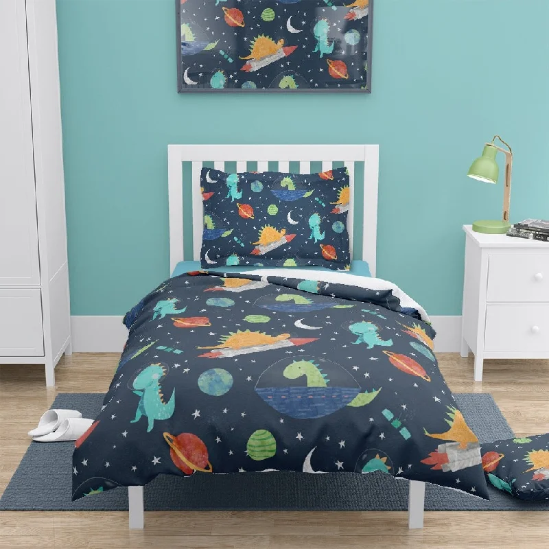 Latex - filled comforters with a bouncy texture and good supportLaural Home Space-O-Saurus Stars Comforter