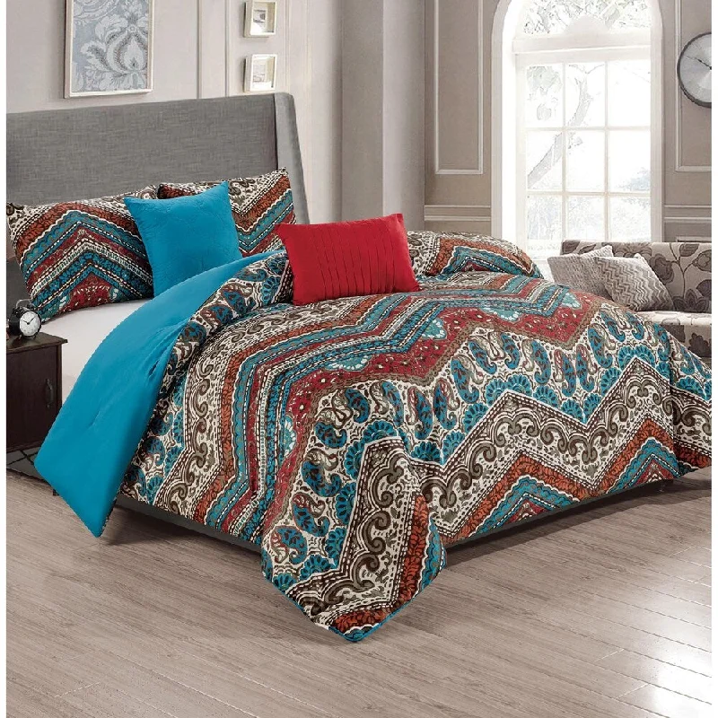 Duck down comforters with a softer feel and good warmth retentionLenox Hill 5-Piece Reversible Comforter Set