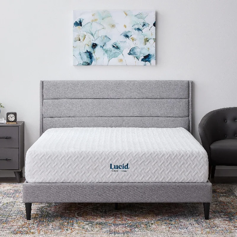 Gel - infused memory foam mattresses for cooler sleepLUCID Comfort Collection 12-inch Firm Gel Memory Foam Mattress