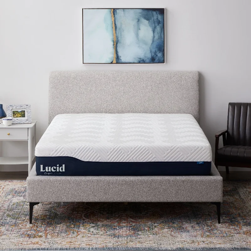 Organic cotton mattresses for a chemical - free sleep surfaceLUCID Comfort Collection 12-inch Gel and Aloe Vera Hybrid Mattress