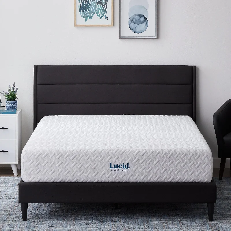 Natural latex and organic cotton blend mattressesLUCID Comfort Collection 12-inch Plush Gel Memory Foam Mattress