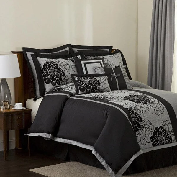 Duck down comforters with a softer feel and good warmth retentionLush Decor Pasadena 8-piece Comforter Set