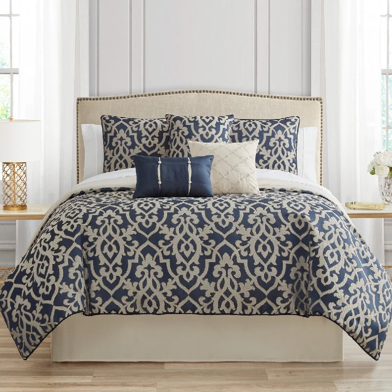 Microfiber - filled comforters that are lightweight and easy to care forMarquis by Waterford Carnaby 7PC Comforter Set