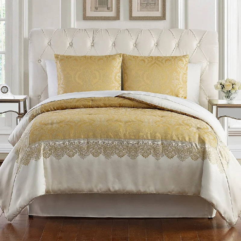 Microfiber - filled comforters that are lightweight and easy to care forMarquis By Waterford Russell Square 4PC Comforter Set