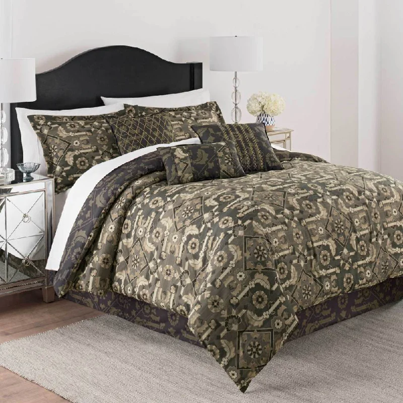 Down - filled comforters for supreme warmth and lightnessMartex Shiraz 7 Piece Comforter Set - Brown