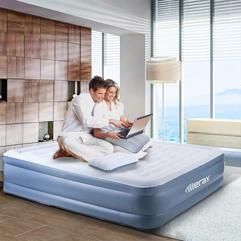 Queen - size mattresses for couples and standard bedroomsMerax Raised 18inch Queen-size Airbed Mattress with Built-in Electric Pump and Pillow-