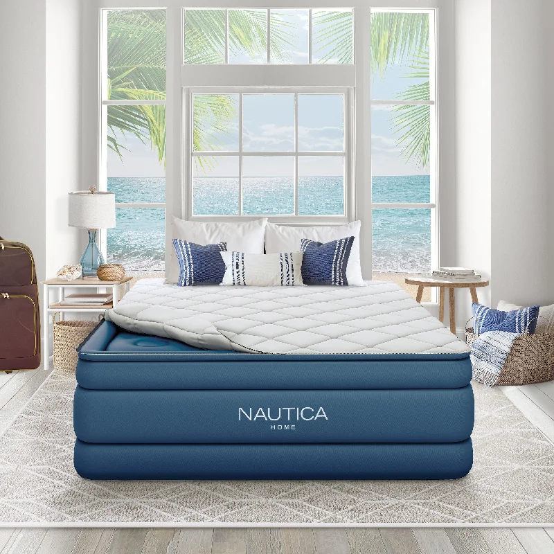 Wool - filled mattresses for natural insulation and moisture - wickingNautica Home Cloud Supreme 18 in. Queen Air Mattress with Zip-Off Pillowtop - Inflatable Guest Bed with Built-In Pump