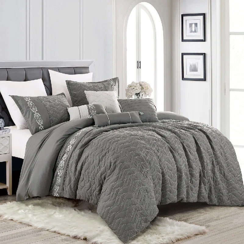 Goose down comforters known for their superior quality and insulationOquirrh Furnishings Lissie 7Pc Comforter Set