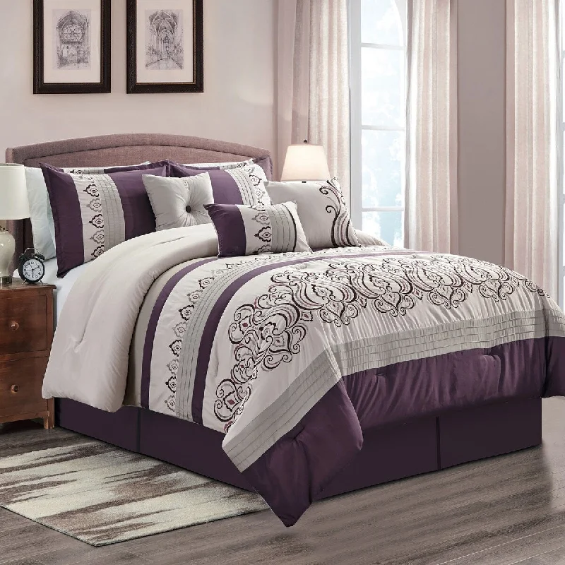 Queen - size comforters for standard queen - sized mattressesOquirrh Furnishings Polyester Microfiber 7pc Luxury Comforter Set