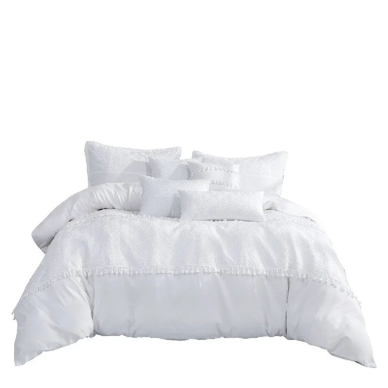 King - size comforters to fit large king - sized beds perfectlyPorch & Den Bella Polyester 7Pc Comforter Set - WHITE