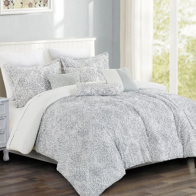 Cotton - filled comforters for a breathable and natural sleep experiencePorch & Den Lily Polyester 7Pc Comforter Set - GREY