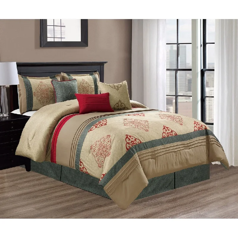 Silk - filled comforters for a luxurious and smooth touchPorch & Den Mcrae Microfiber 7-piece Comforter Set