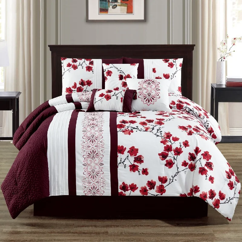 Full - size comforters suitable for full - sized beds in guest rooms or small bedroomsPorch & Den Misty Polyester 7Pc Comforter Set