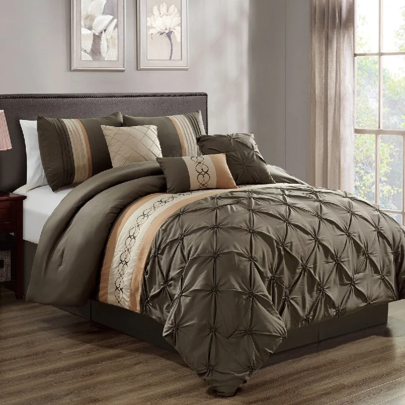 Down - filled comforters for supreme warmth and lightnessPorch & Den Montello Grey Microfiber 7-piece Comforter Set