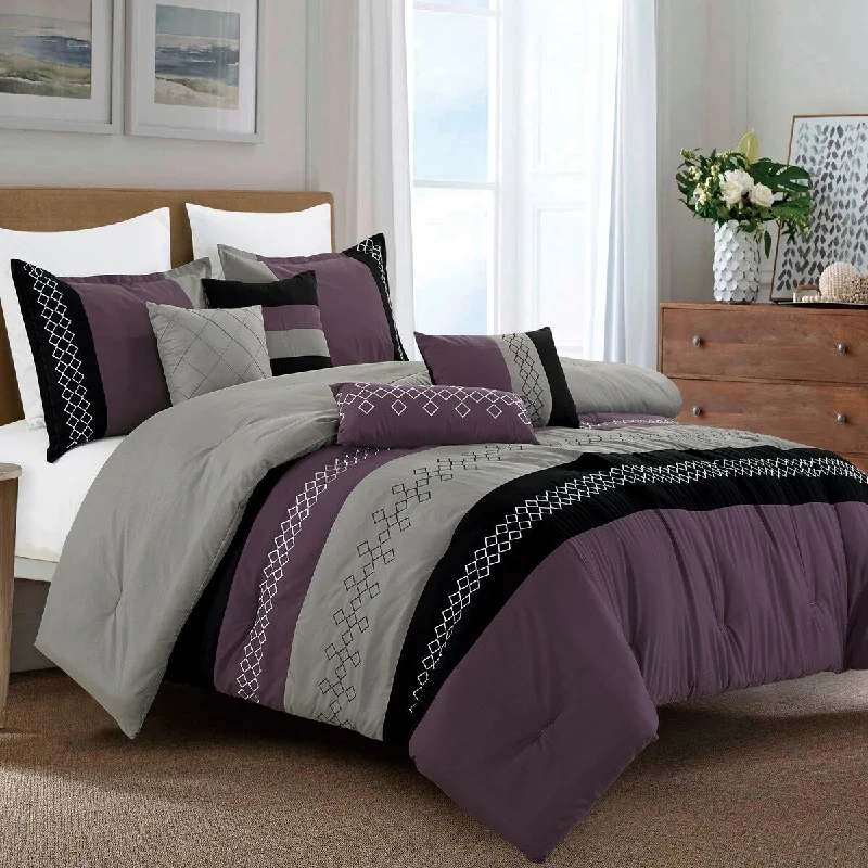 Microfiber - filled comforters that are lightweight and easy to care forPorch & Den Polyester Myrtle 7Pc Comforter Set