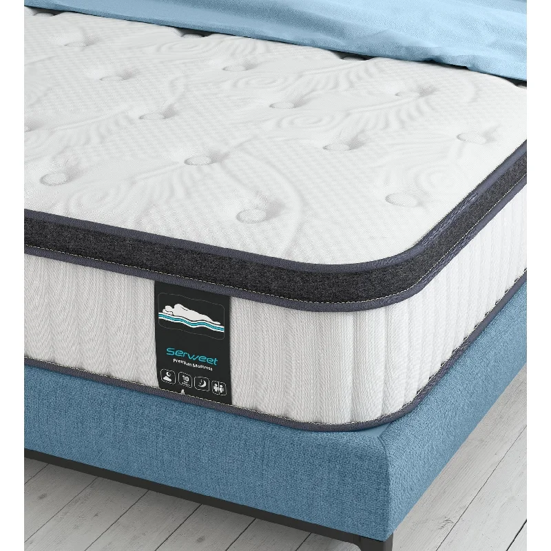 Organic cotton mattresses for a chemical - free sleep surfaceQueen Size Mattress,12 Inch Hybrid Memory Foam and Pocketed Springs Mattress