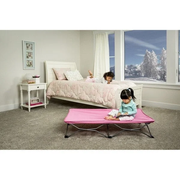 Organic cotton mattresses for a chemical - free sleep surfaceRegalo Pink My Cot Portable Travel Bed