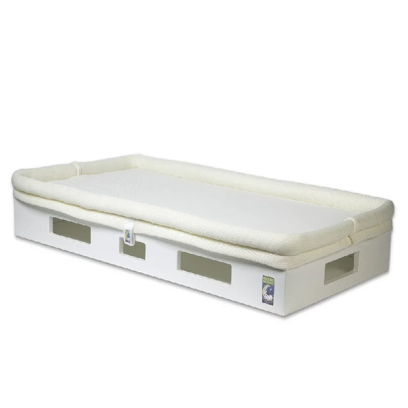 Polyester - foam mattresses for budget - friendly optionsSafeSleep Breathable Ivory Crib Mattress and White Base - Almond