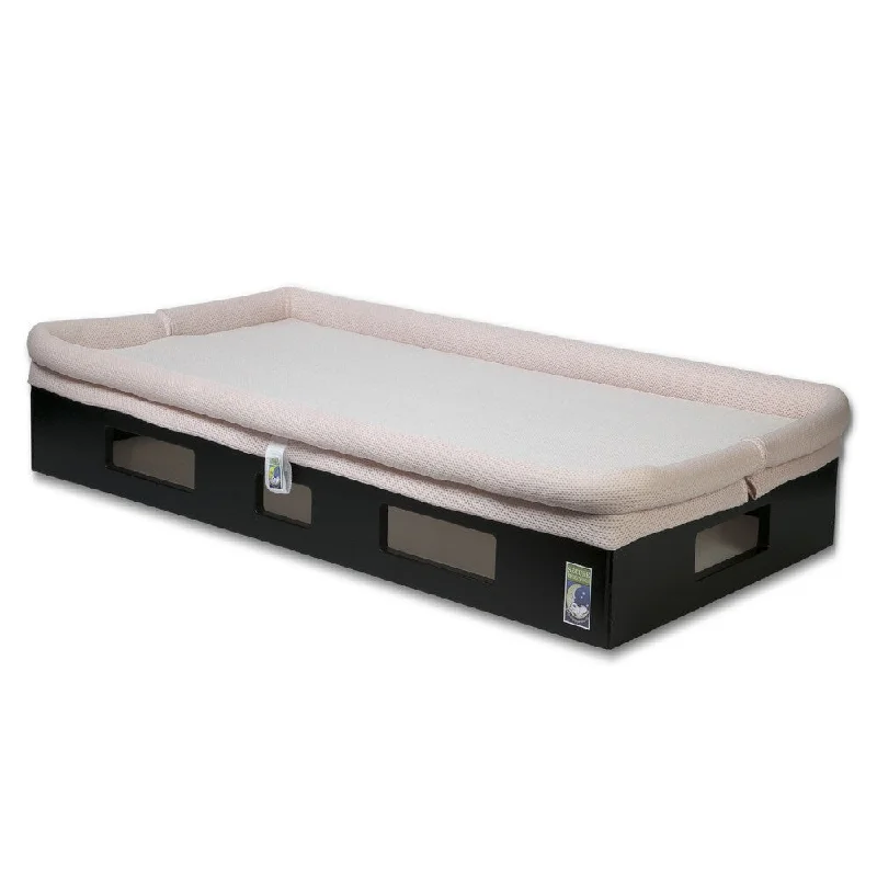 Bamboo - charcoal infused mattresses for odor absorptionSafeSleep Breathable Pink Crib Mattress and Espresso Base