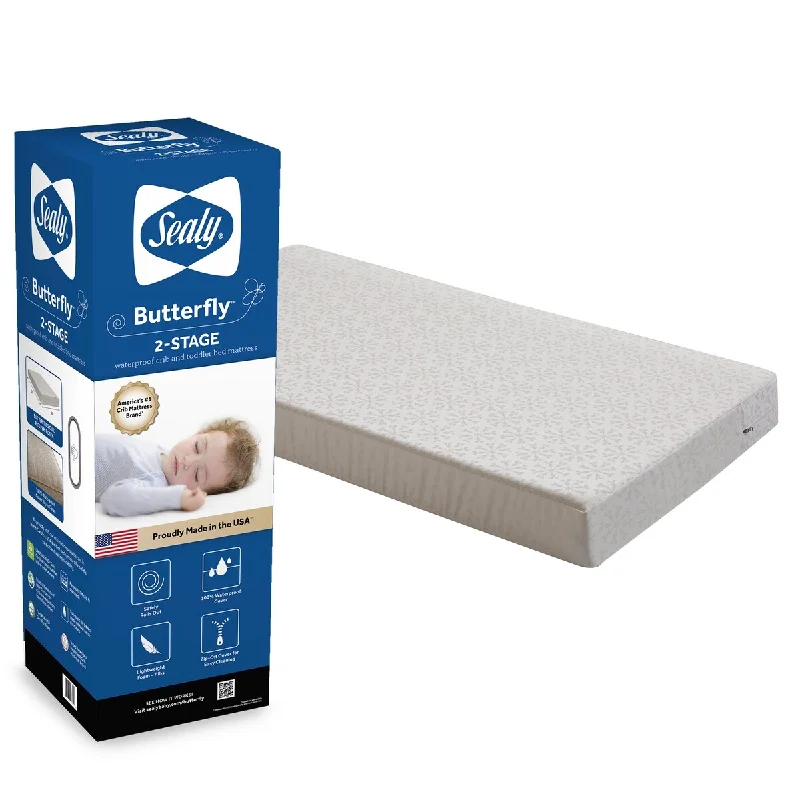 Hybrid mattresses combining foam and innerspring technologySealy Butterfly 2-Stage Cotton Ultra Firm Crib and Toddler Mattress