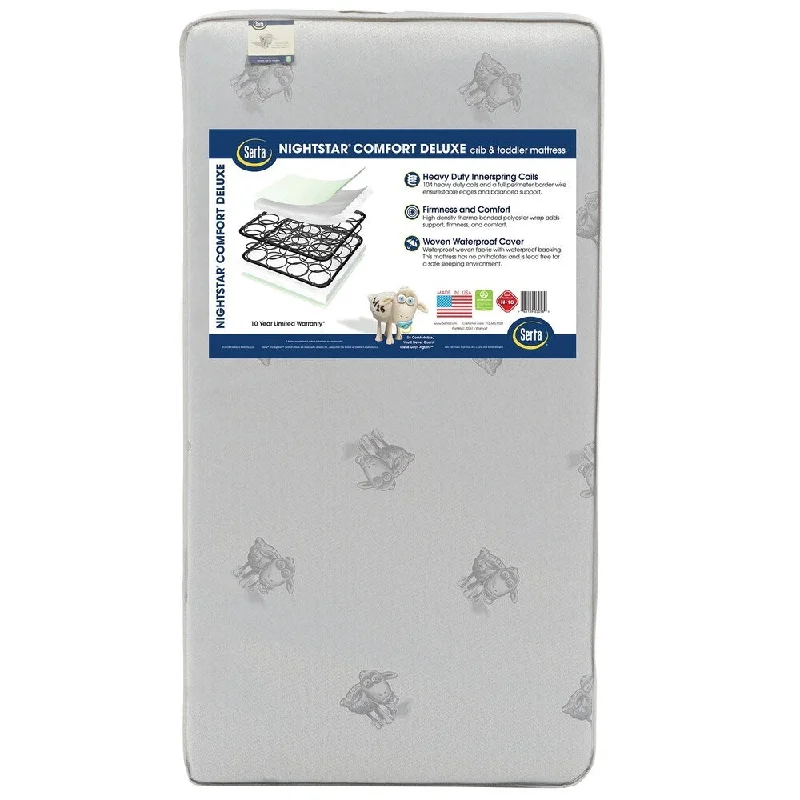 Wool - filled mattresses for natural insulation and moisture - wickingSerta Nightstar Comfort Deluxe Crib and Toddler Mattress