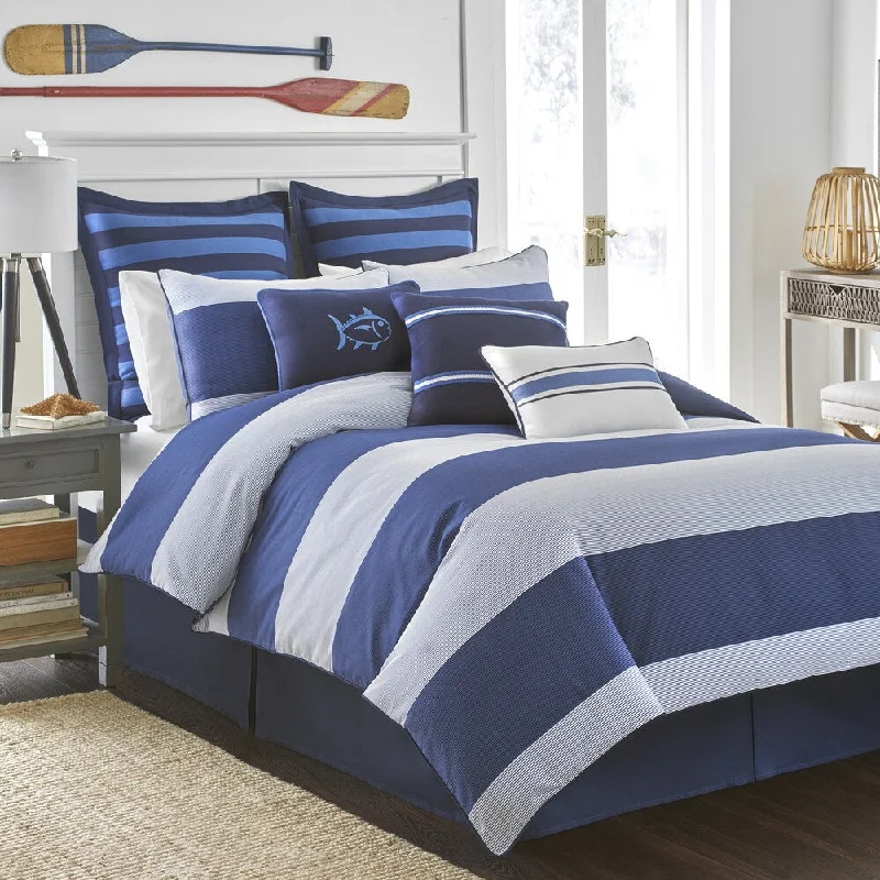 Down - filled comforters for supreme warmth and lightnessSouthern Tide Dock Street Stripe Comforter Set