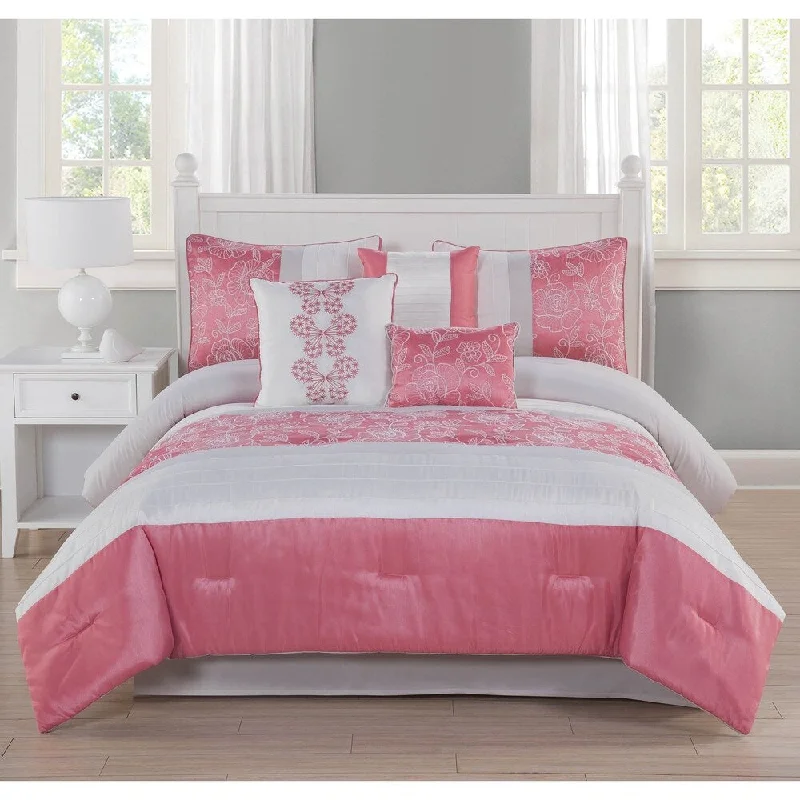 Microfiber - filled comforters that are lightweight and easy to care forStudio 17 Blossom 7-Piece Comforter Set