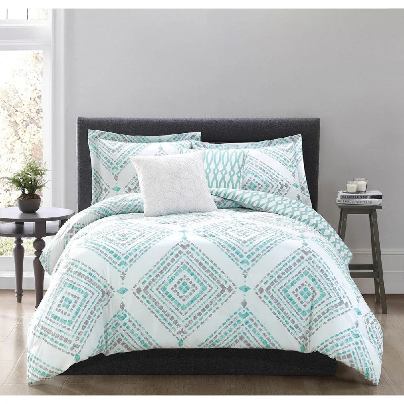 Synthetic - filled comforters like polyester for affordability and hypoallergenic propertiesStudio 17 Jericho 5-Piece Comforter Set - Teal