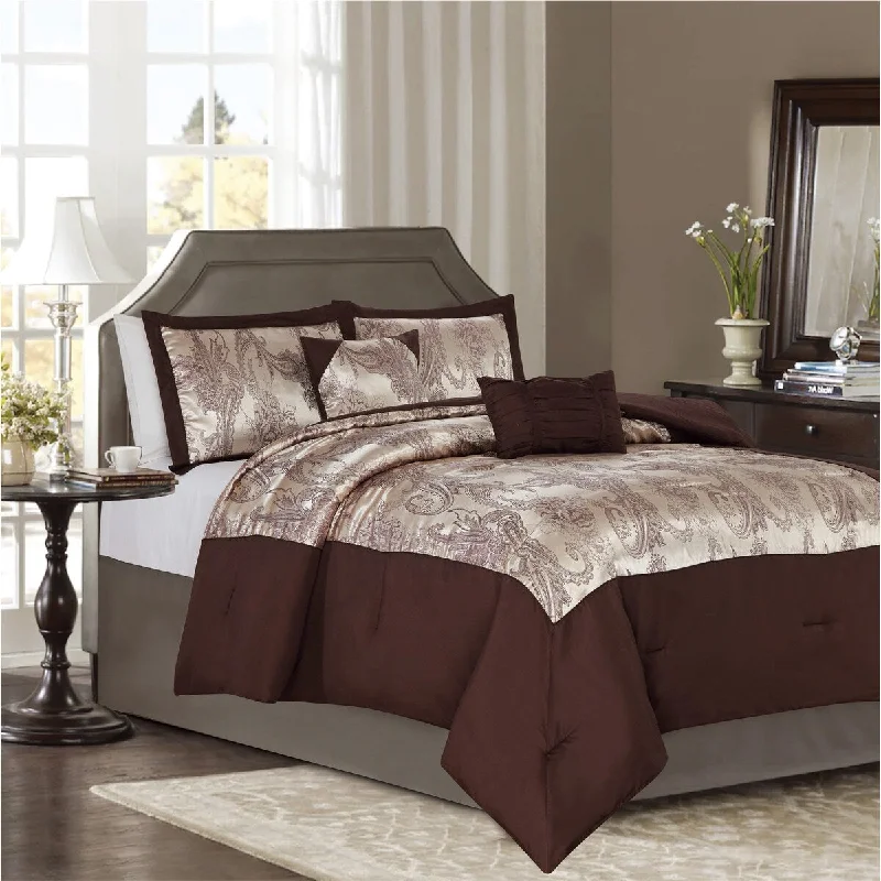 Queen - size comforters for standard queen - sized mattressesSussex 5-Piece Paisley Jacquard Comforter Set