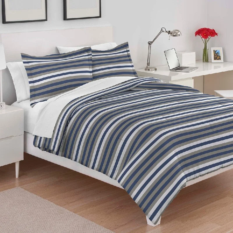 Full - size comforters suitable for full - sized beds in guest rooms or small bedroomsUtica Drake Gray/Blue Comforter Set