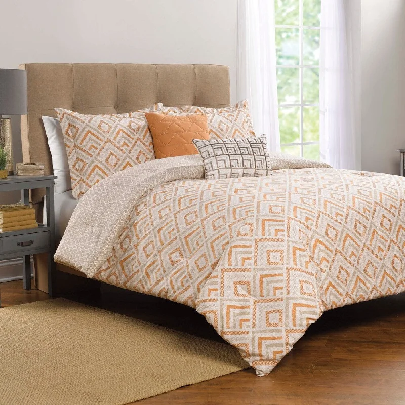 Latex - filled comforters with a bouncy texture and good supportWestPoint Home Syrie Orange Comforter Set