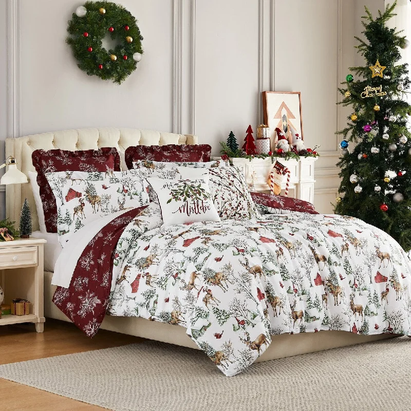 Cotton - filled comforters for a breathable and natural sleep experienceWhite Christmas 7-Piece Holiday Comforter Set