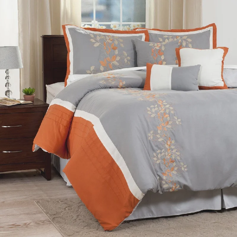 Synthetic - filled comforters like polyester for affordability and hypoallergenic propertiesWindsor Home Autumn 7-piece Embroidered Comforter Set